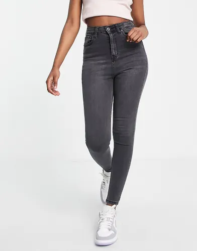 DTT Ellie high waisted skinny jeans in washed black