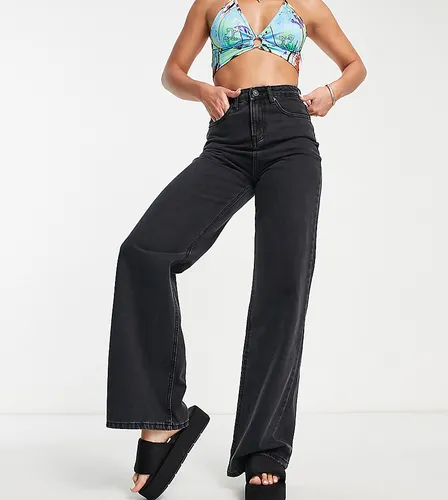 DTT Tall wide leg jeans in washed black