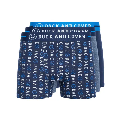 Duck and Cover Mens Stamper 2 Boxer Shorts 3pk - S / Navy Mix