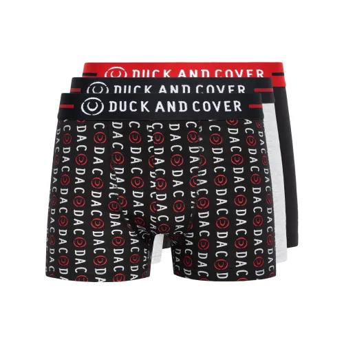 Duck and Cover Mens Stamper 2 Boxer Shorts 3pk - XXL / Black