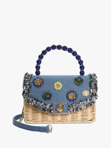 Dune Blooms Floral Denim Handbag, Blue/Multi - Blue/Multi - Female