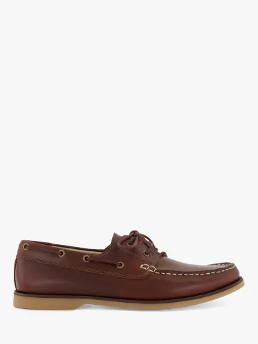 Dune Blusey Leather Casual Deck Shoes - Brown - Male