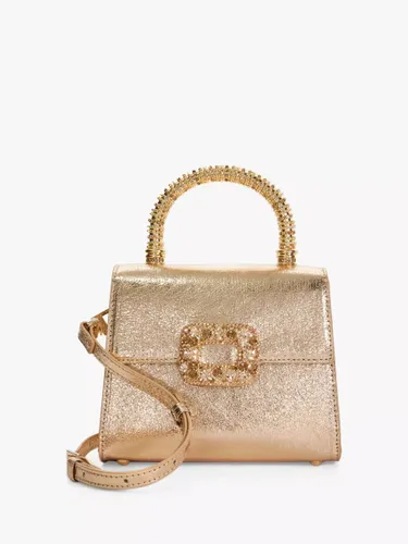 Dune Bolenna Embellished Top Handle Clutch Bag, Rose Gold - Rose Gold - Female