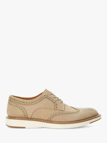 Dune Bronny Suede Brouge Lace Up Shoes, Sand - Sand-suede - Male