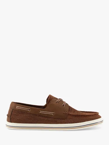 Dune Burnner Knitted Boat Shoes - Tan-fabric - Male
