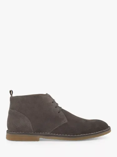 Dune Cashed Suede Casual Chukka Boots - Dark Grey-suede - Male
