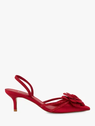 Dune Dancehall Satin Stiletto Court Shoes - Red-satin - Female