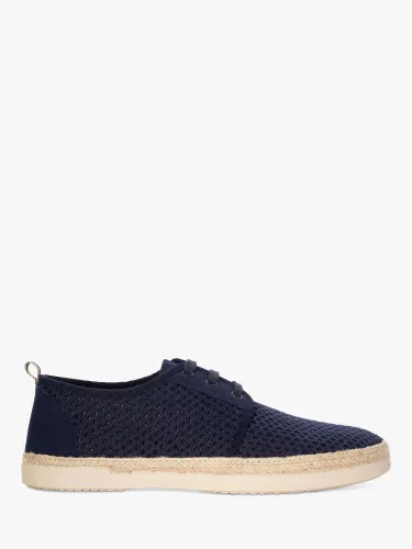 Dune Founder Lace Up Mesh Espadrilles, Navy - Navy-fabric - Male