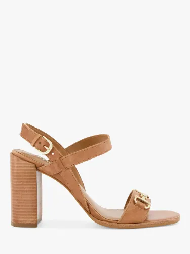 Dune Jill Leather Heeled Sandals - Tan-leather - Female