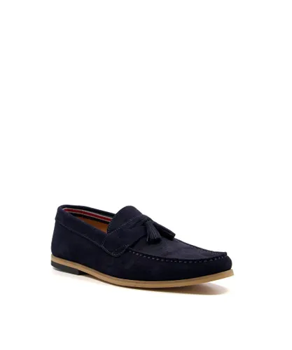 Dune London Mens Bart - Suede Loafers - Navy
