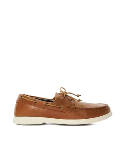 Dune London Mens Belongs - Leather Boat Shoe - Tan Leather (archived)