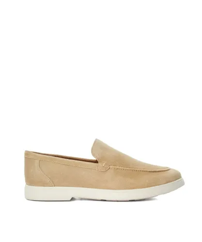 Dune London Mens Bentonn - Casual Suede Loafers - Sand