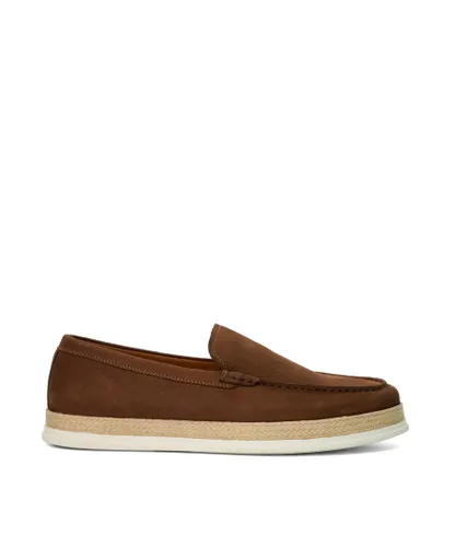 Dune London Mens Bountii - Casual Nubuck Loafers - Brown