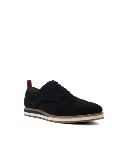 Dune London Mens Britle - Casual Nubuck Lace-Up Shoes - Black Leather (archived)