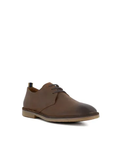 Dune London Mens BROOKED Casual Lace-Up Shoes - Brown Suede