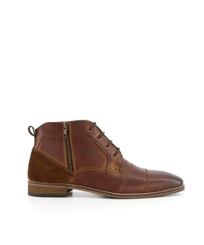 Dune London Mens CAPITOL Lace-up Boots - Tan Leather (archived)