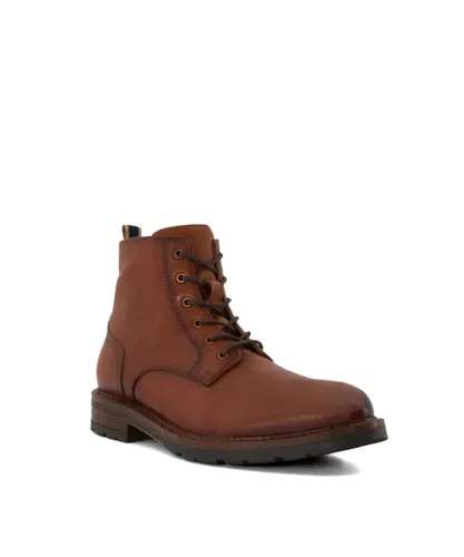 Dune London Mens CHESHIRES Casual Lace-Up Boots - Tan Leather (archived)