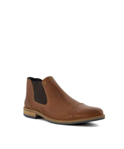 Dune London Mens CHILEAN Casual Chelsea Boots - Tan Leather (archived)