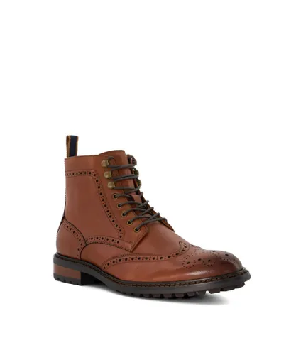 Dune London Mens Colonies - - Casual Lace-Up Boots - Tan Leather (archived)