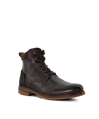 Dune London Mens Coltonn - Casual Lace-Up Boots - Brown Leather (archived)