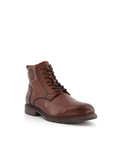 Dune London Mens Coreys - Lace Up Boots - Tan Leather