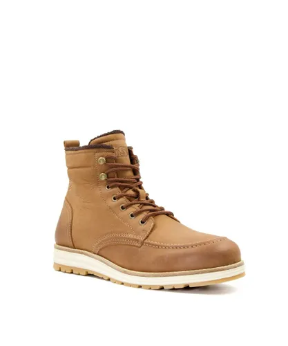 Dune London Mens Crannes - Casual Lace Up Hiker Boots - Tan Leather (archived)