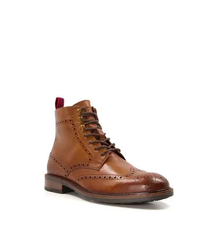 Dune London Mens CREATE Casual Leather Lace-Up Boots - Tan (archived)
