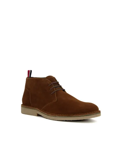 Dune London Mens Creed - Casual Chukka Boots - Tan Suede