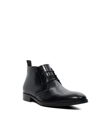Dune London Mens MARVINN Leather Chukka Boots - Black Leather (archived)