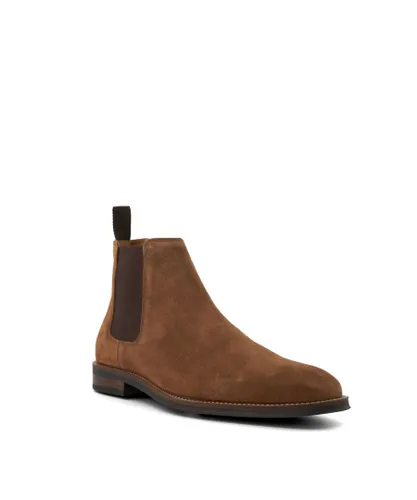Dune London Mens Missions - Casual Chelsea Boots - Brown Suede
