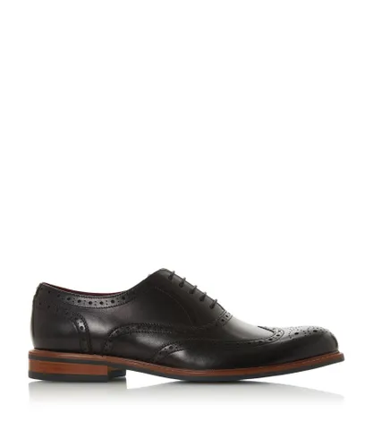 Dune London Mens POLLODIUM Heavy Brogue Shoes - Black Leather (archived)