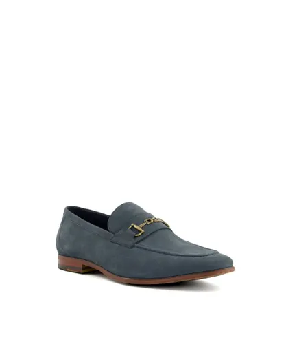 Dune London Mens Sanction - Snaffle-Trim Loafers - Navy Leather (archived)