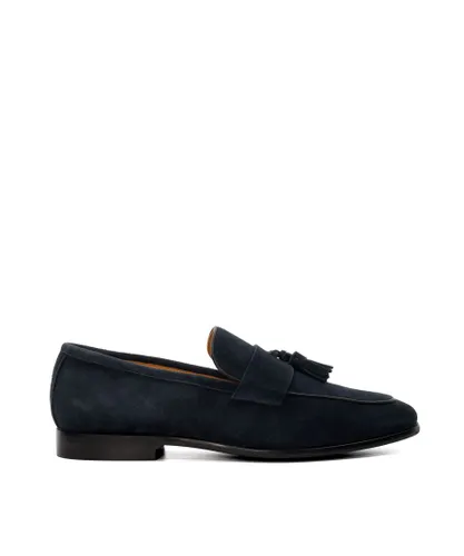 Dune London Mens Saxxton - Tassel Trim Loafers - Navy Leather (archived)