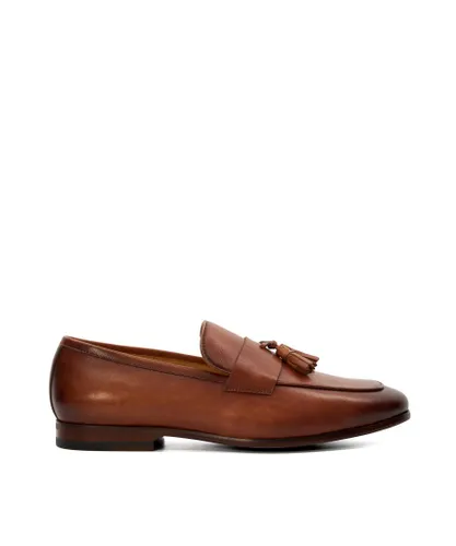 Dune London Mens Saxxton - Tassel Trim Loafers - Tan Leather (archived)