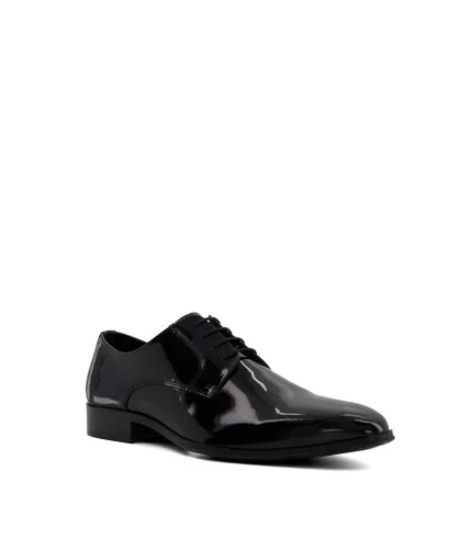 Dune London Mens Sheer - Smart Patent Gibson Shoes - Black Leather (archived)