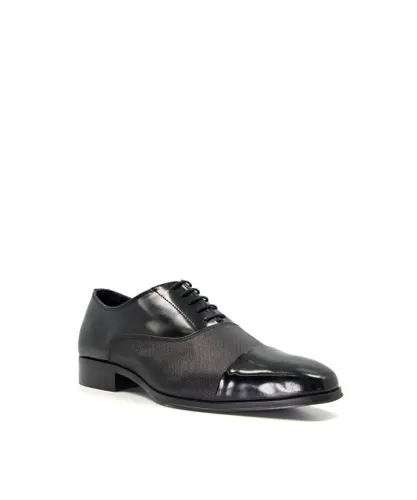 Dune London Mens Sheet 2 - Embossed Leather Oxford Shoes - Black