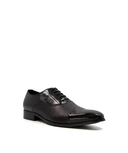 Dune London Mens SHEET Saffiano Leather Oxford Shoes - Black Leather (archived)