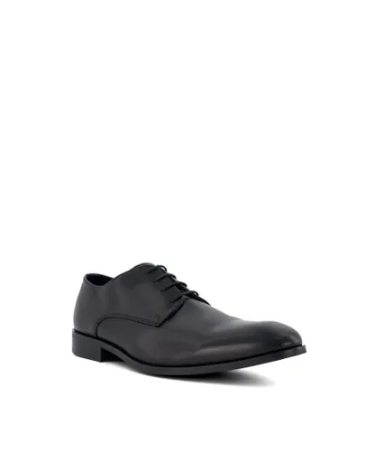 Dune London Mens Silence - Smart Gibson Shoes - Black Leather (archived)