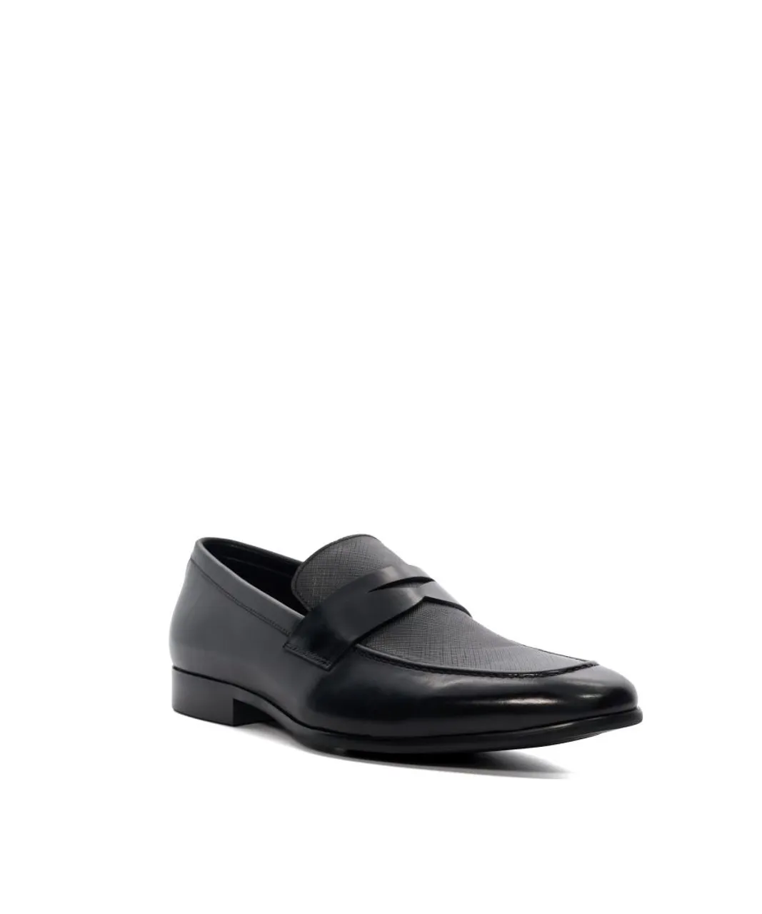 Dune London Mens Silvester - Penny Trim Loafers - Black Leather (archived)