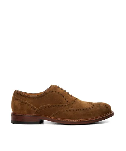 Dune London Mens Solihull - Wing-Tip Brogues - Tan Leather (archived)