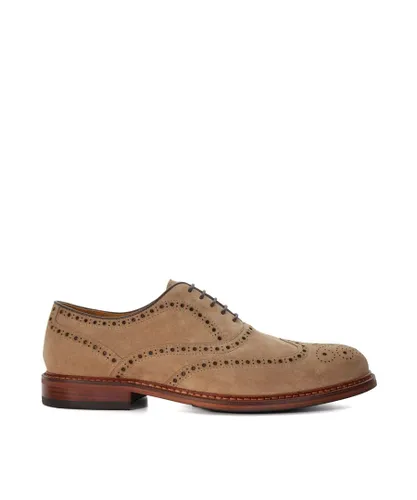 Dune London Mens Solihull - Wing-Tip Brogues - Taupe Leather (archived)