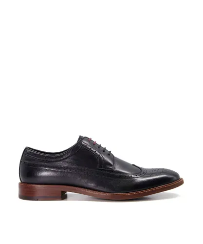 Dune London Mens Superior - - Wingtip Brogue Shoes - Black Leather (archived)