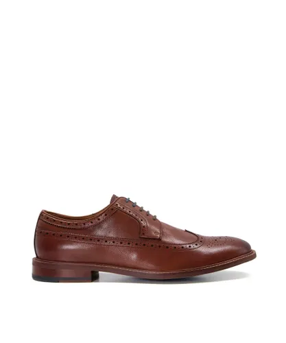 Dune London Mens Superior - Wingtip Brogue Shoes - Tan Leather (archived)