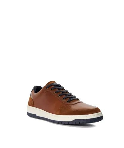 Dune London Mens Torino - Lace-Up Trainers - Tan Suede