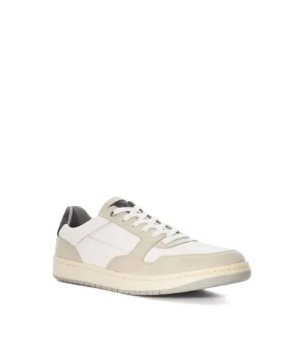 Dune London Mens Torino - Lace-Up Trainers - White