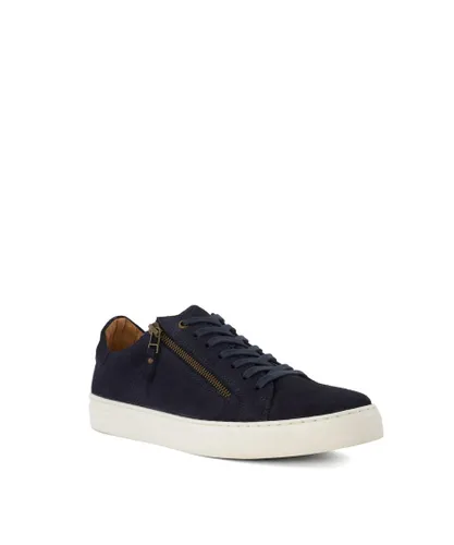 Dune London Mens Tott - Suede Cupsole Trainers - Navy Leather (archived)
