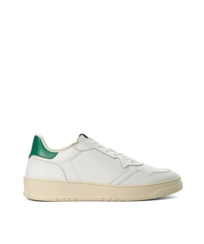 Dune London Mens Trent - Leather Lace-Up Trainers - Off-White Leather (archived)