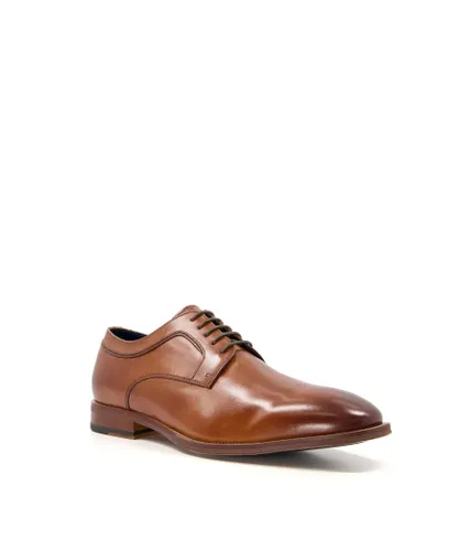 Dune London Mens Wf Sparrows - Leather Lace-Up Gibson Shoes - Tan Leather (archived)