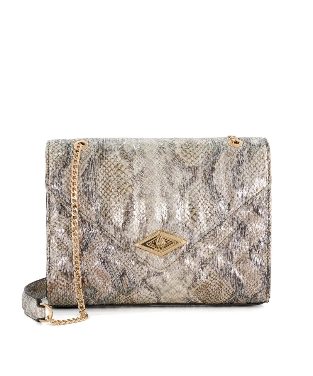 Dune London Womens ACCESSORIES DELLSIE - - Quilted Chain-Handle Clutch Bag - Silver - One Size