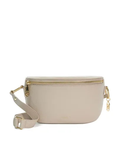 Dune London Womens Accessories Dent - Small Curved Cross-Body Bag - Beige Leather (archived) - One Size